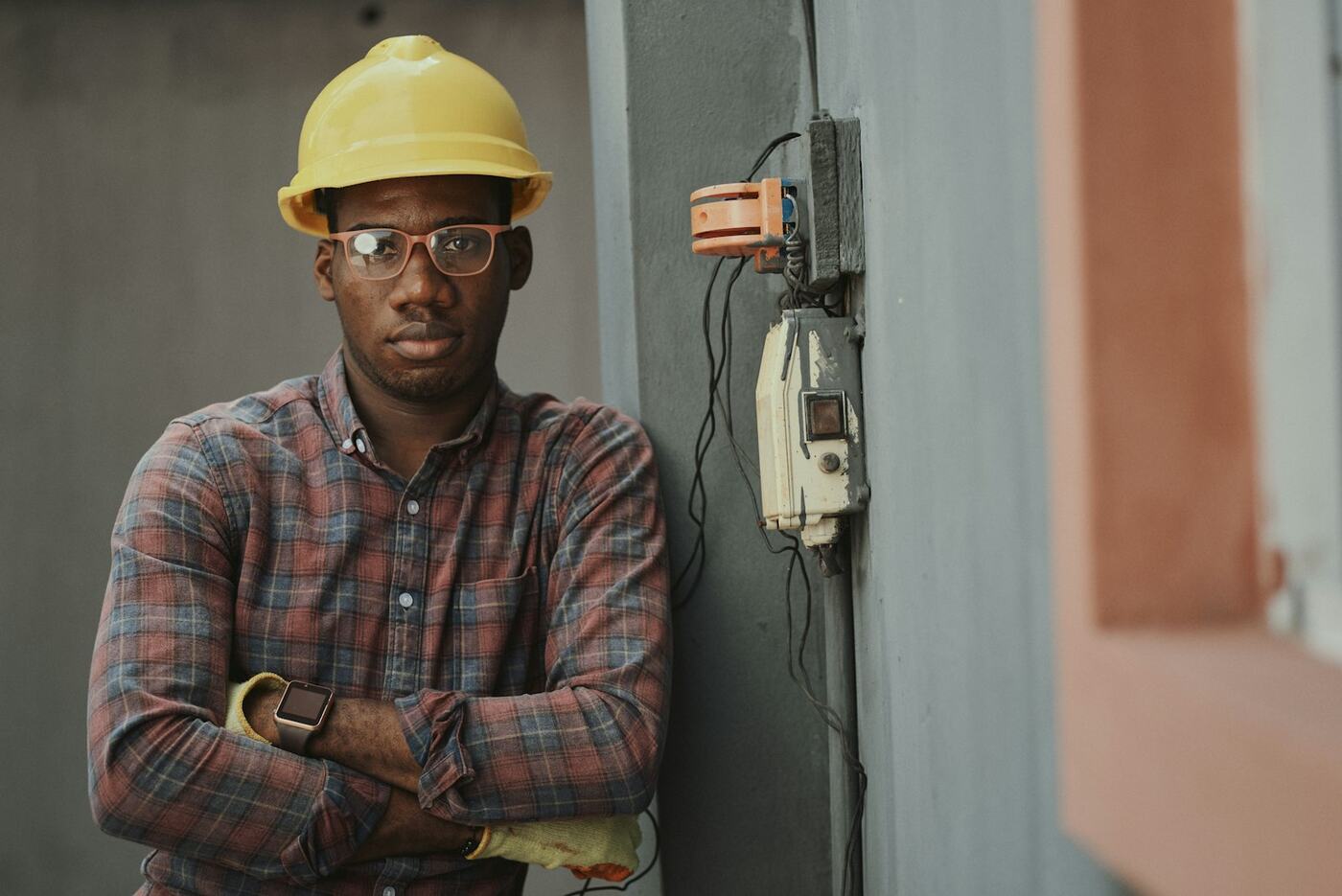 Marcus, our electrician, on site