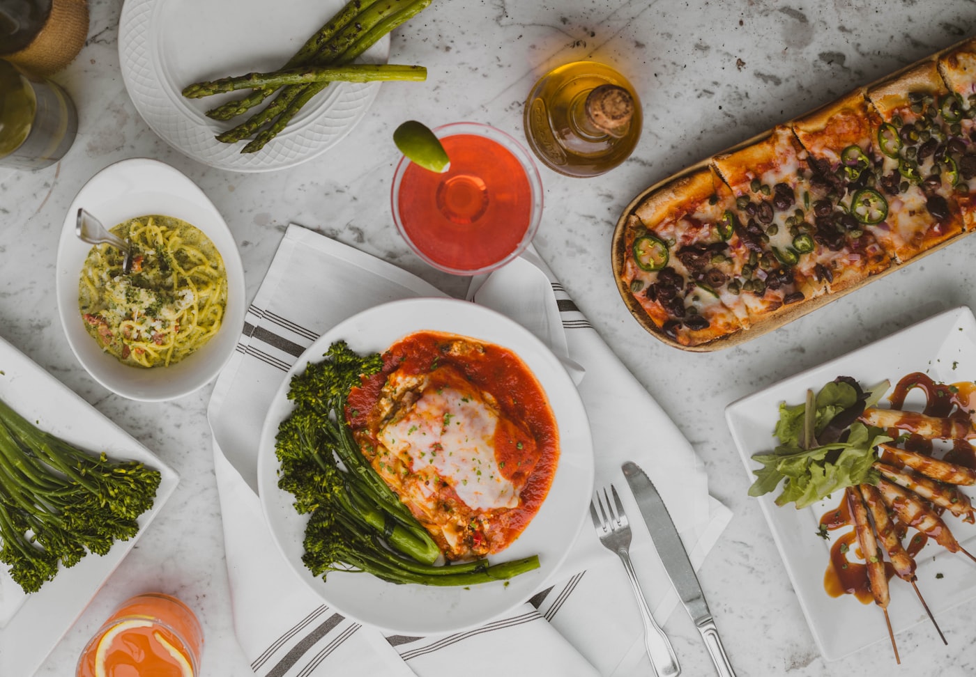 A table laid with Italian sharing plates