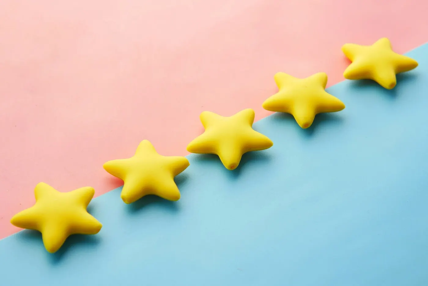 Five gold stars in a row, representing the Google reviews a local business wants to earn