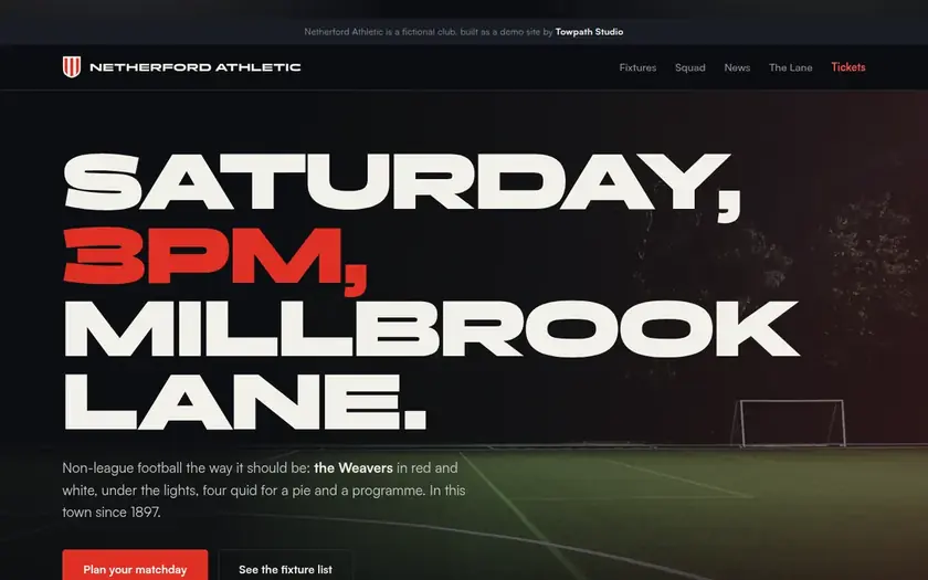 Home page of Netherford Athletic
